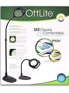 Brand New!!!! OttLite 2-in-1 LED Magnifier Floor and Table Light